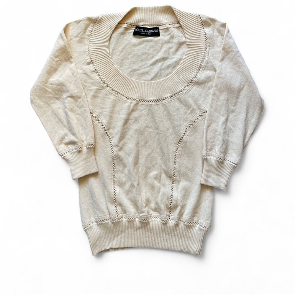 Dolce & Gabbana Beige Women's Crew Neck Sweater